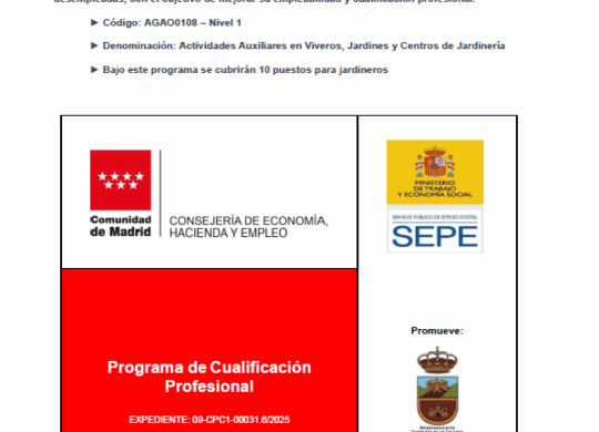 auxiliares en viveros